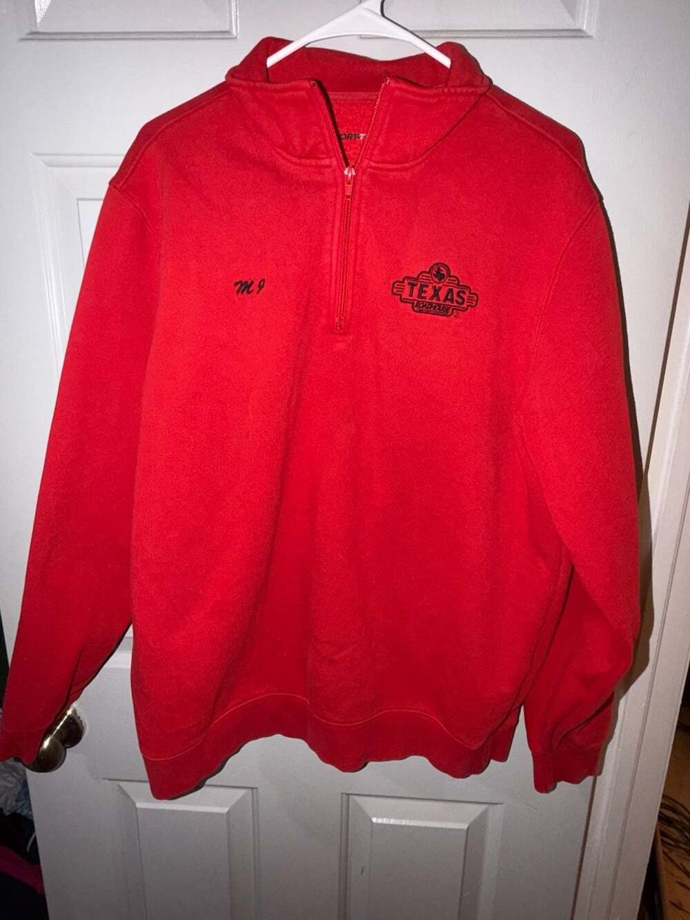 Sport-Tek Quarter Zip Pullover Size L Red Texas Roadhouse